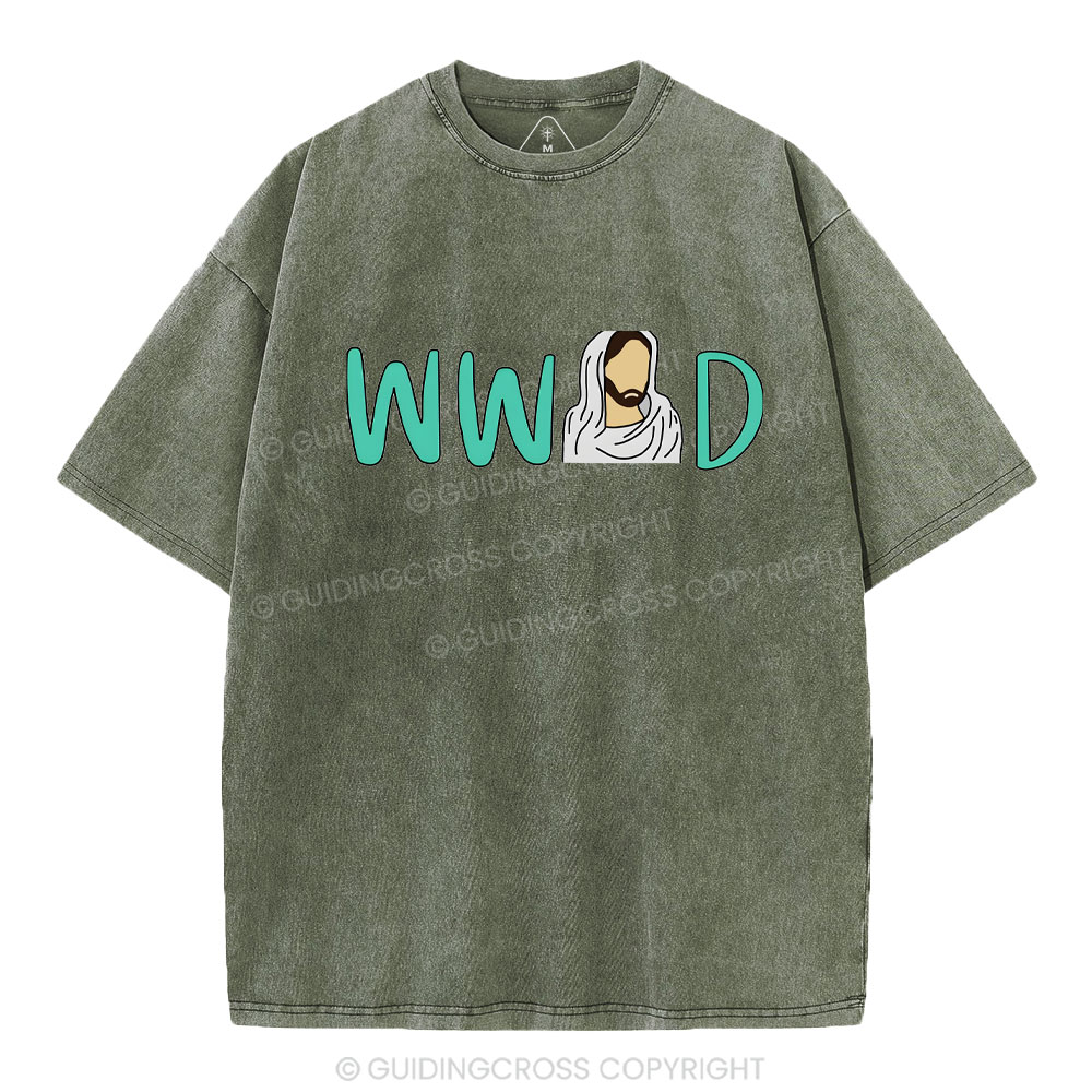 WWJD Christian Washed T-Shirt