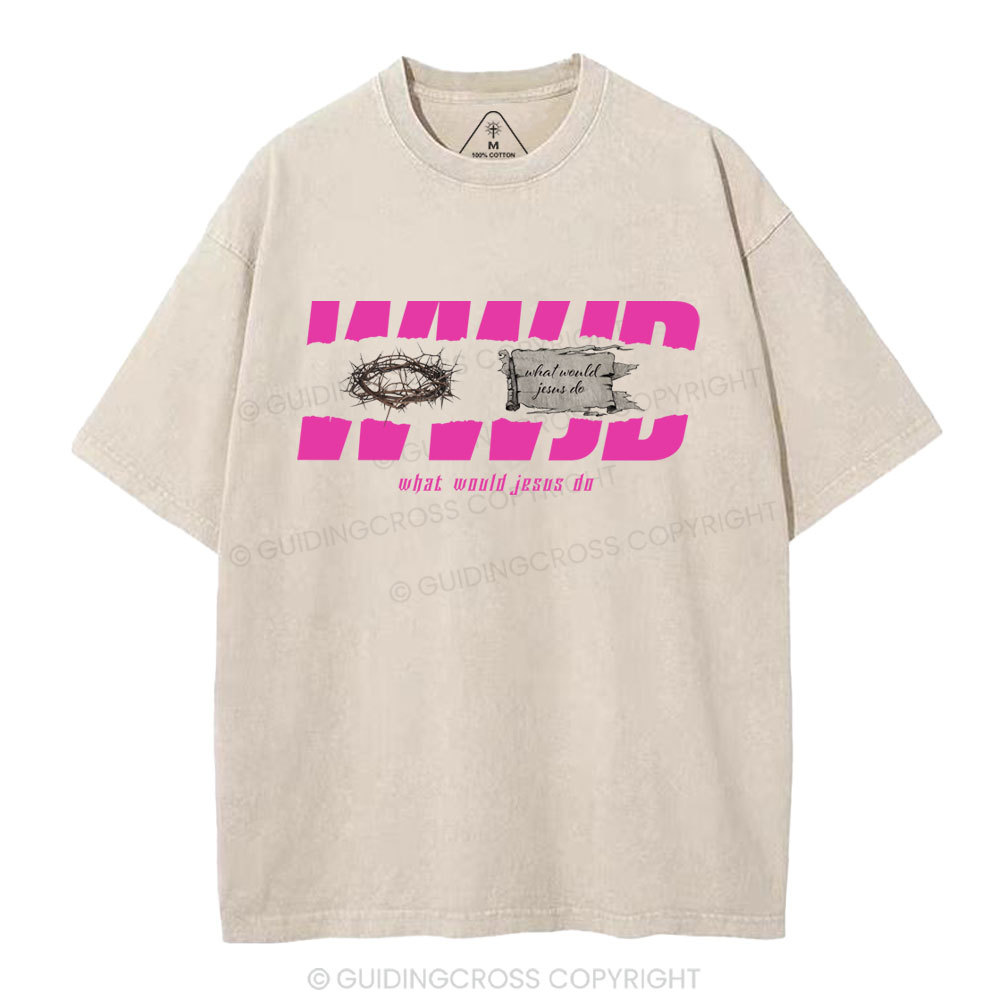 WWJD Christian Washed T-Shirt