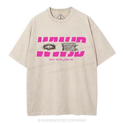 WWJD Christian Washed T-Shirt