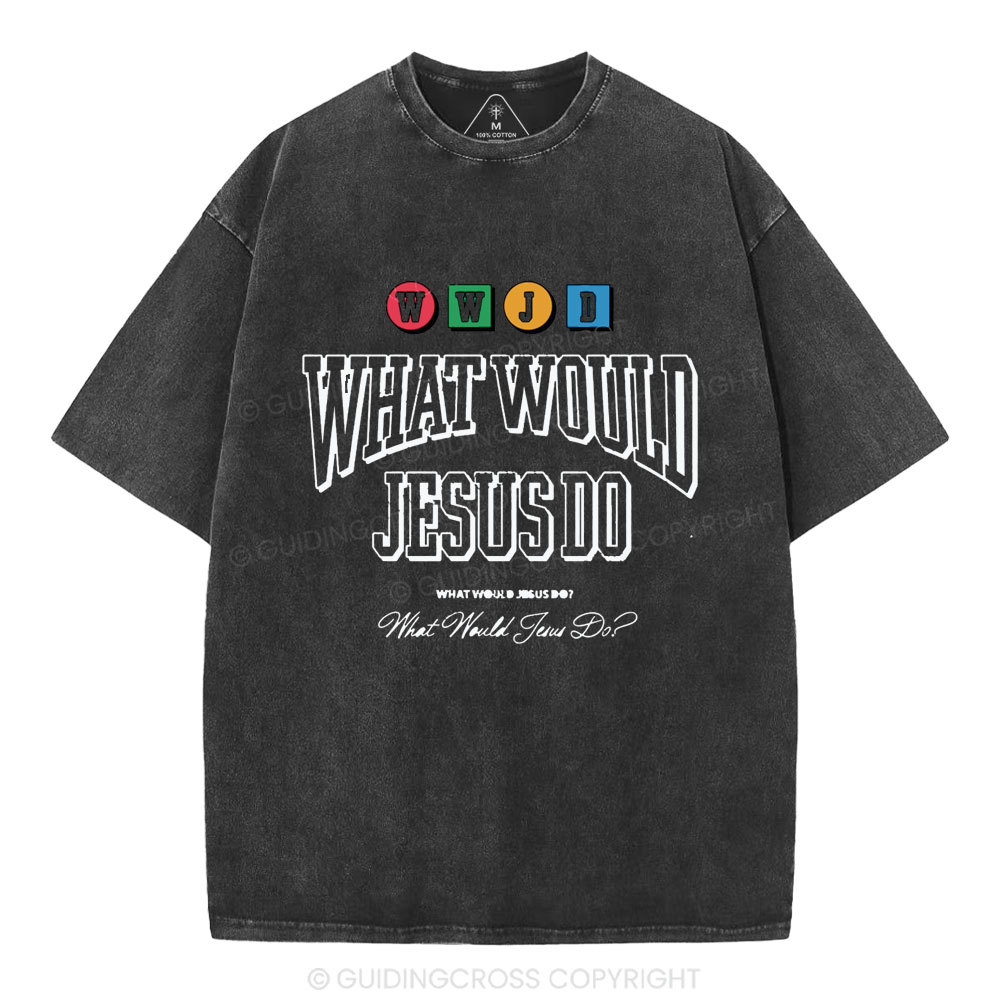WWJD Christian Washed T-Shirt