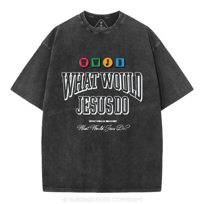 WWJD Christian Washed T-Shirt