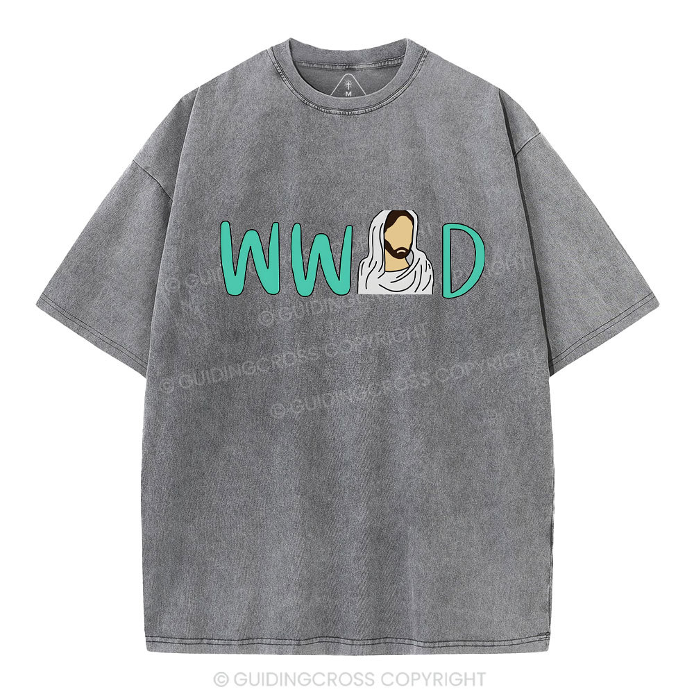 WWJD Christian Washed T-Shirt