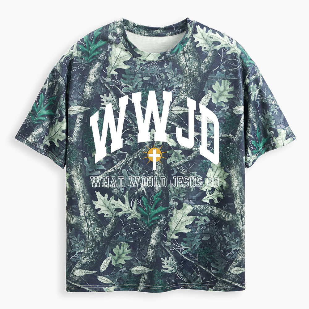 WWJD Guidingcross Christian Camo T-Shirt