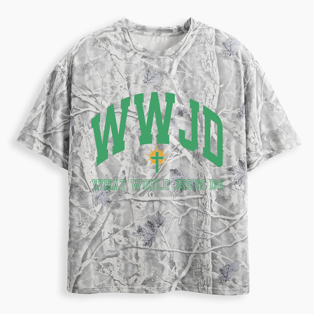 WWJD Guidingcross Christian Camo T-Shirt
