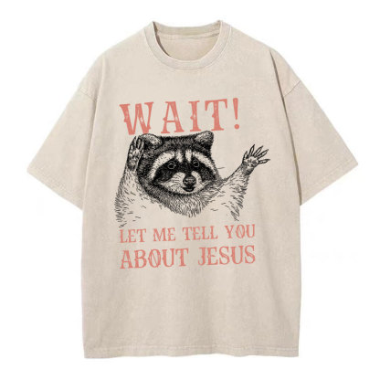 Wait! Let Me Tell You About Jesus Christian Washed T-Shirt