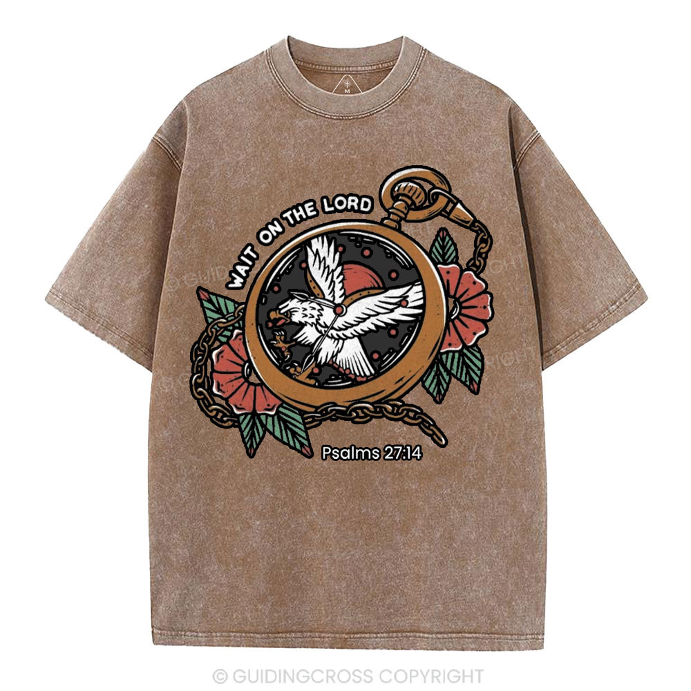 Wait On The Lord Christian Washed T-Shirt