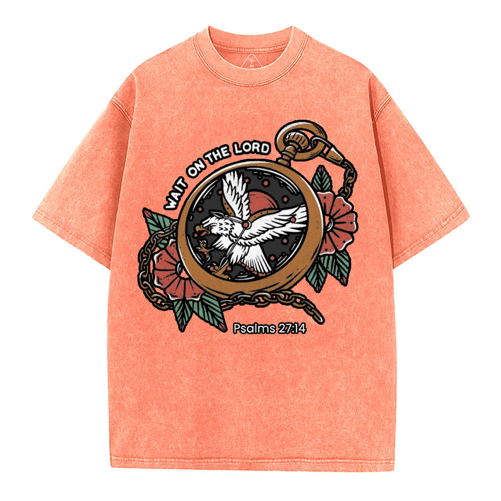 Wait On The Lord Christian Washed T-Shirt
