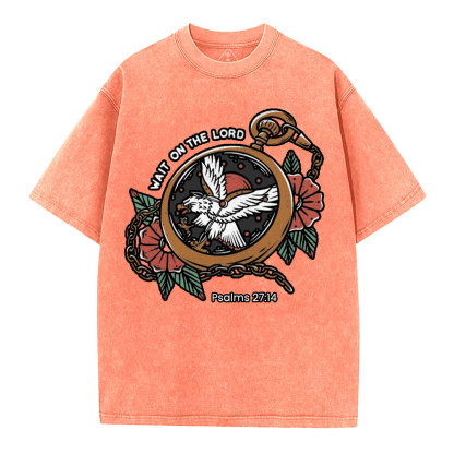 Wait On The Lord Christian Washed T-Shirt