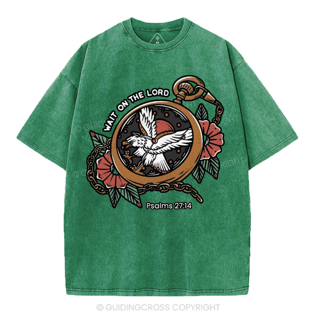 Wait On The Lord Christian Washed T-Shirt