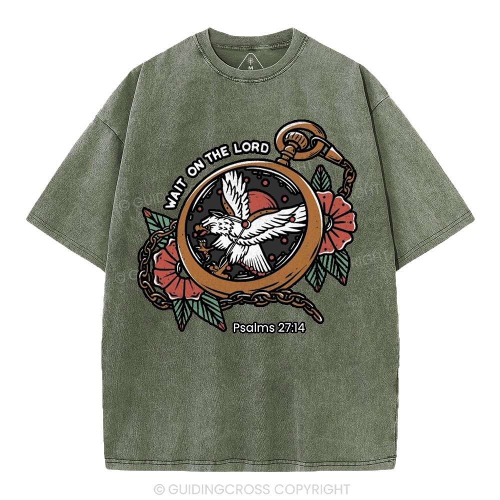 Wait On The Lord Christian Washed T-Shirt