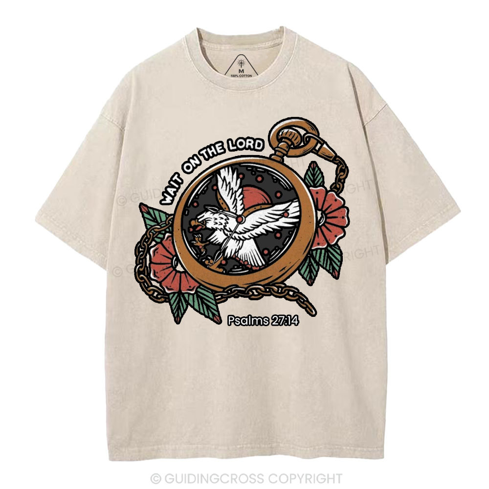 Wait On The Lord Christian Washed T-Shirt