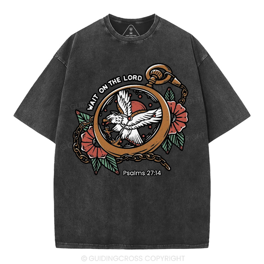 Wait On The Lord Christian Washed T-Shirt