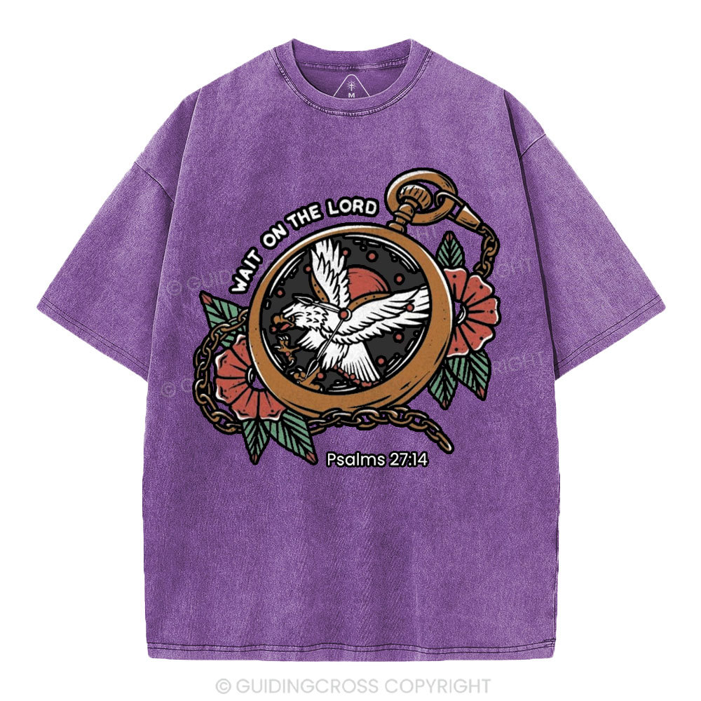 Wait On The Lord Christian Washed T-Shirt