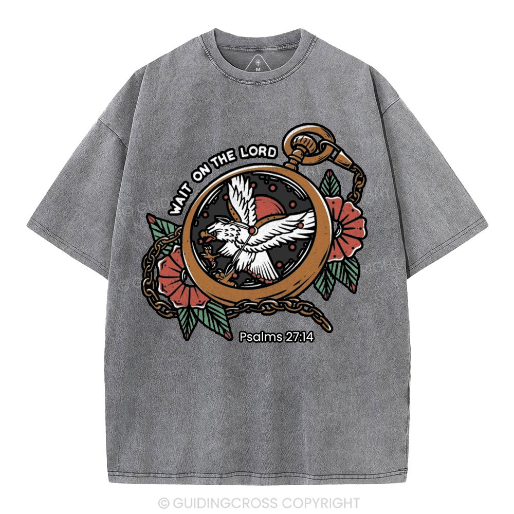 Wait On The Lord Christian Washed T-Shirt