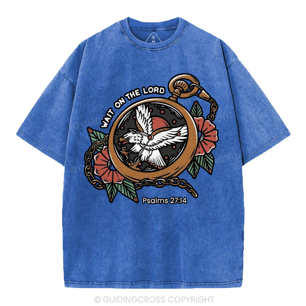 Wait On The Lord Christian Washed T-Shirt