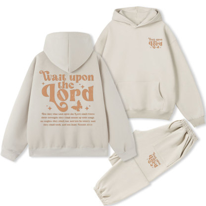 Wait Upon The Lord Christian Fleece Hoodie Set