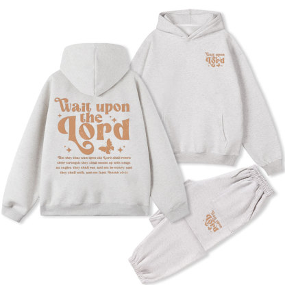 Wait Upon The Lord Christian Fleece Hoodie Set