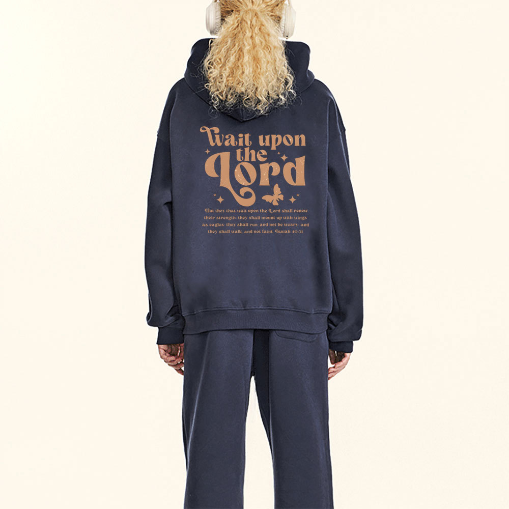 Wait Upon The Lord Christian Fleece Hoodie Set