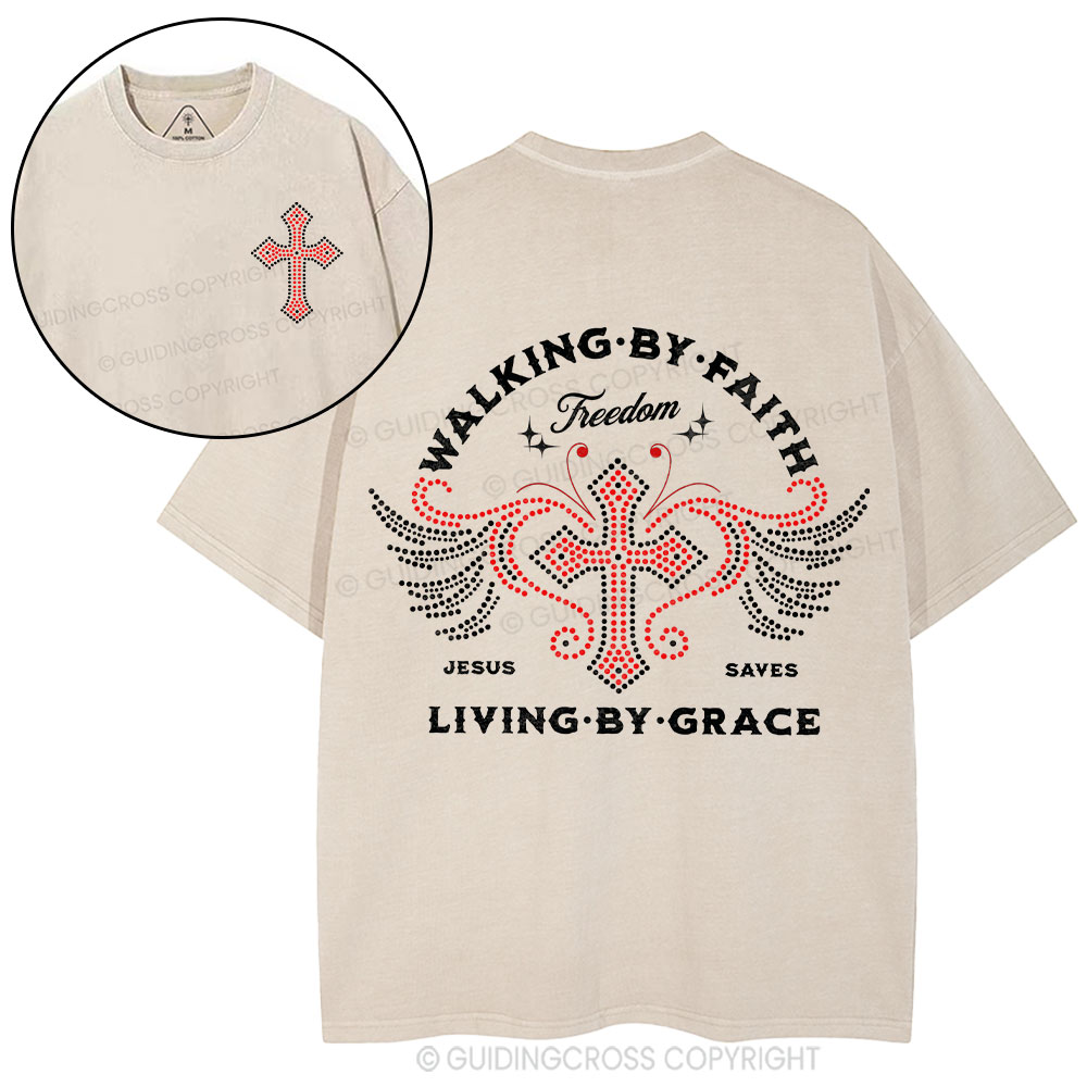 Walk By Faith Christian Washed T-Shirt