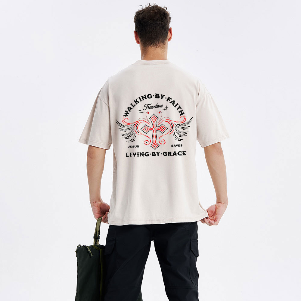 Walk By Faith Christian Washed T-Shirt