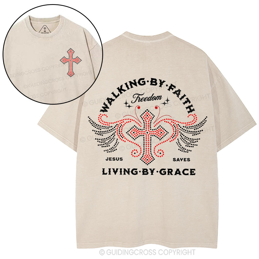 Walk By Faith Christian Washed T-Shirt