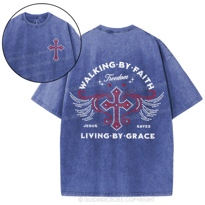 Walk By Faith Christian Washed T-Shirt