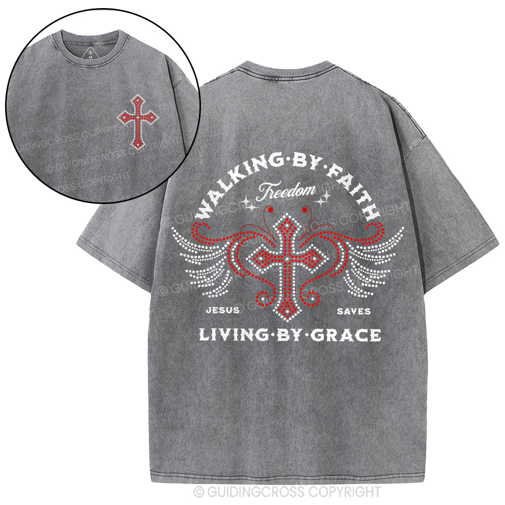 Walk By Faith Christian Washed T-Shirt