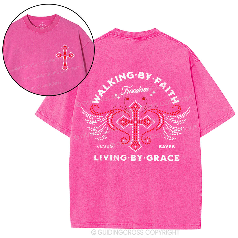 Walk By Faith Christian Washed T-Shirt