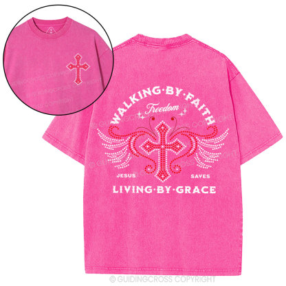 Walk By Faith Christian Washed T-Shirt
