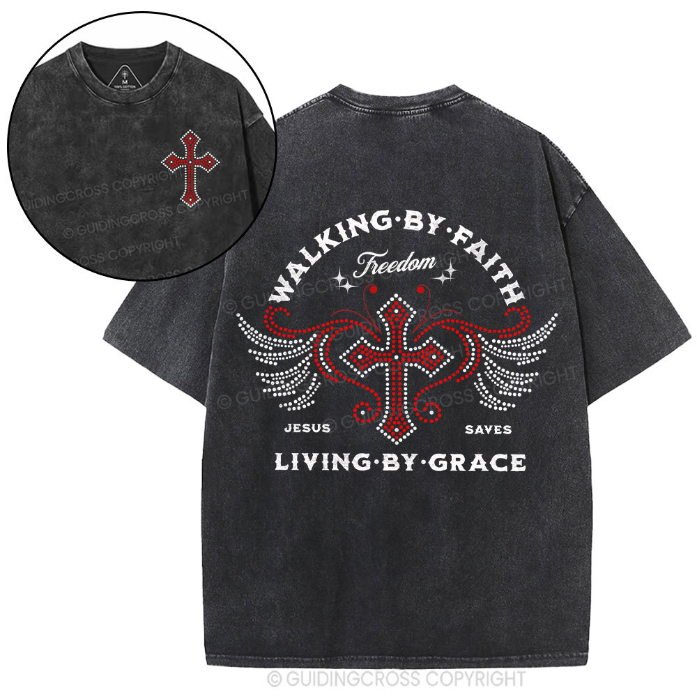 Walk By Faith Christian Washed T-Shirt