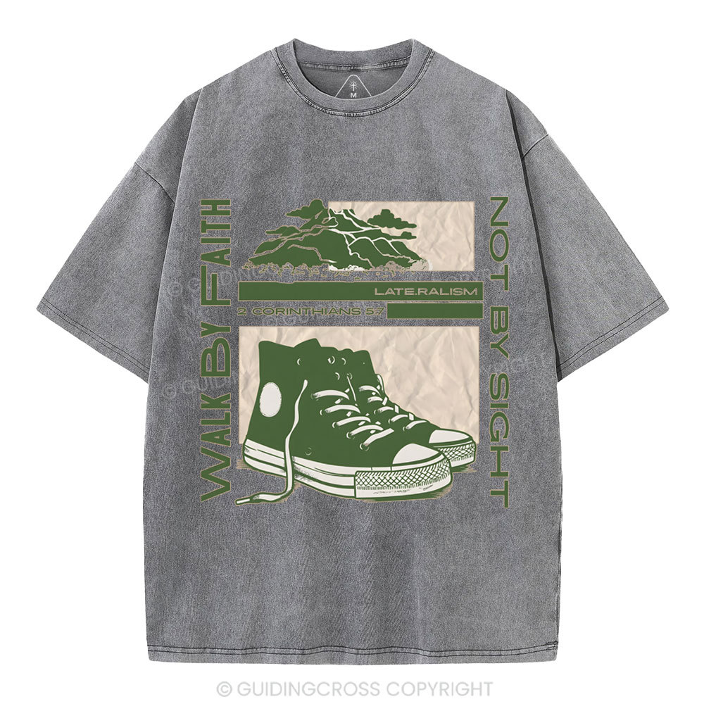 Walk By Faith Christian Washed T-Shirt