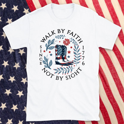 Walk By Faith Christian Washed T-Shirt