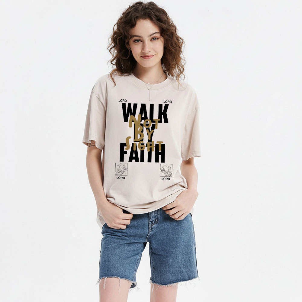 Walk By Faith Christian Washed T-Shirt