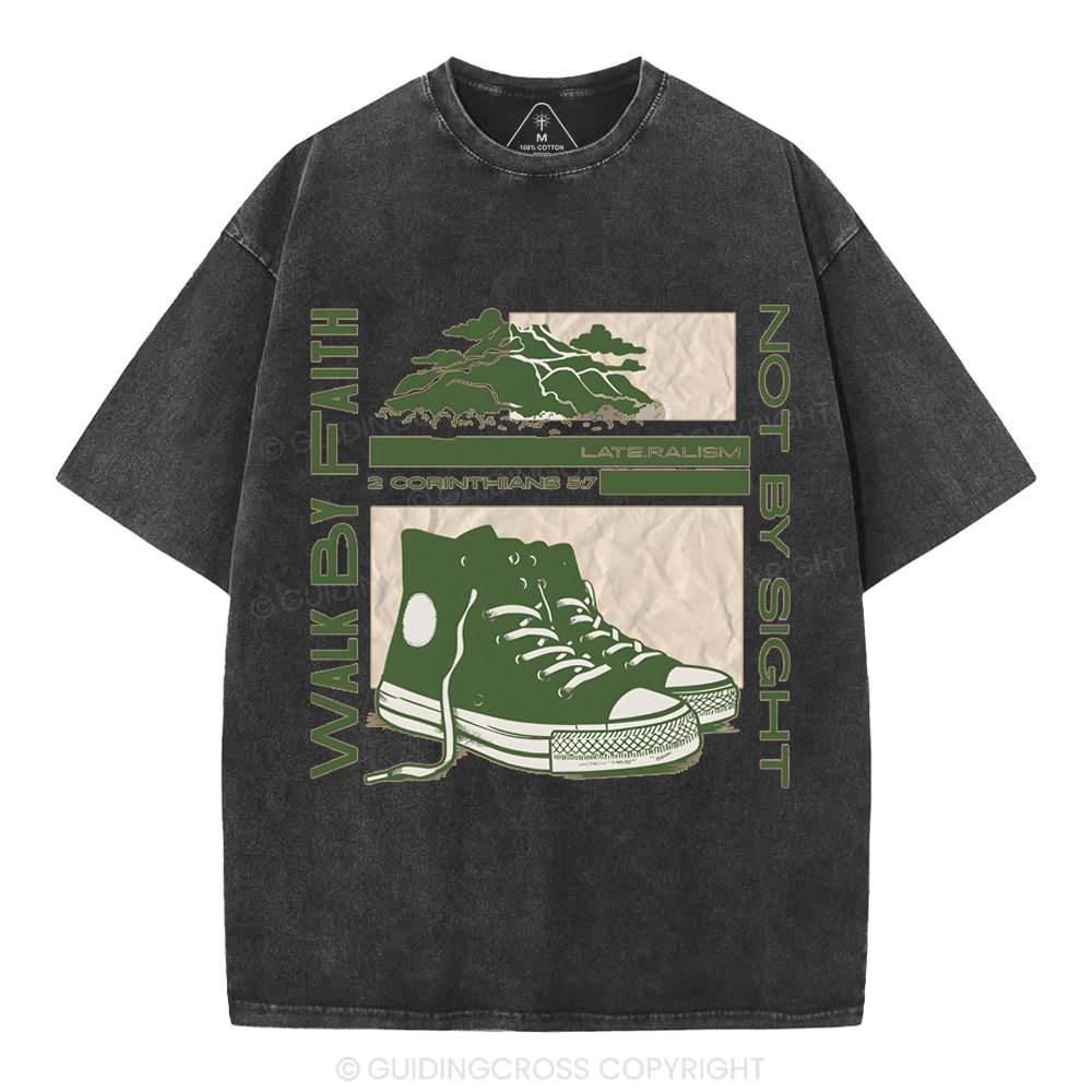 Walk By Faith Christian Washed T-Shirt