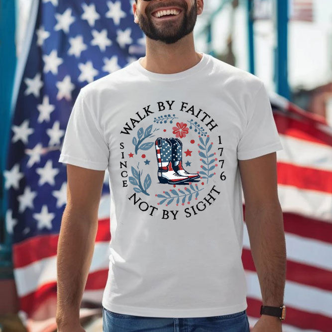 Walk By Faith Christian Washed T-Shirt