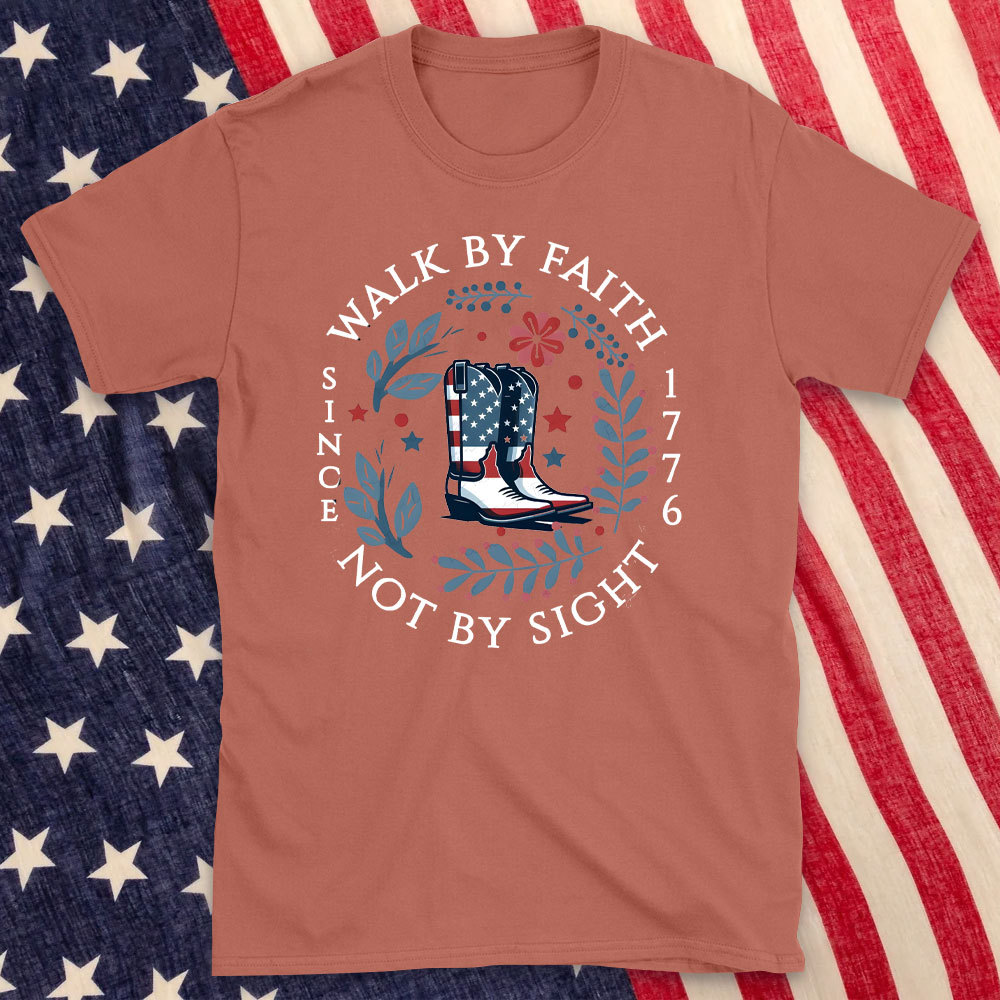 Walk By Faith Christian Washed T-Shirt