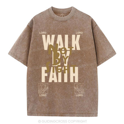 Walk By Faith Christian Washed T-Shirt