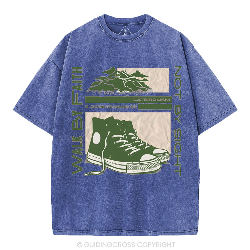 Walk By Faith Christian Washed T-Shirt