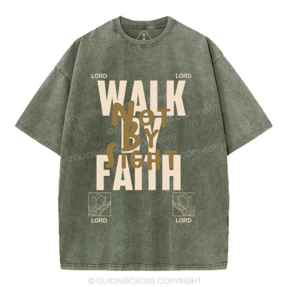 Walk By Faith Christian Washed T-Shirt