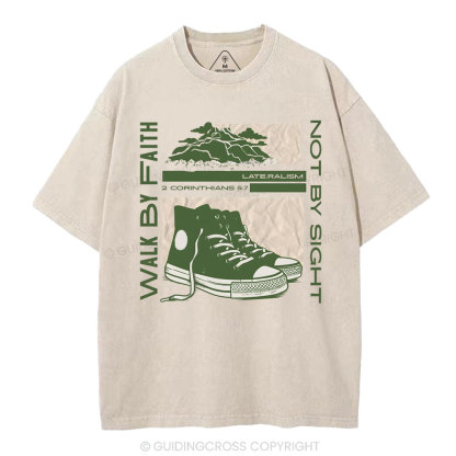 Walk By Faith Christian Washed T-Shirt