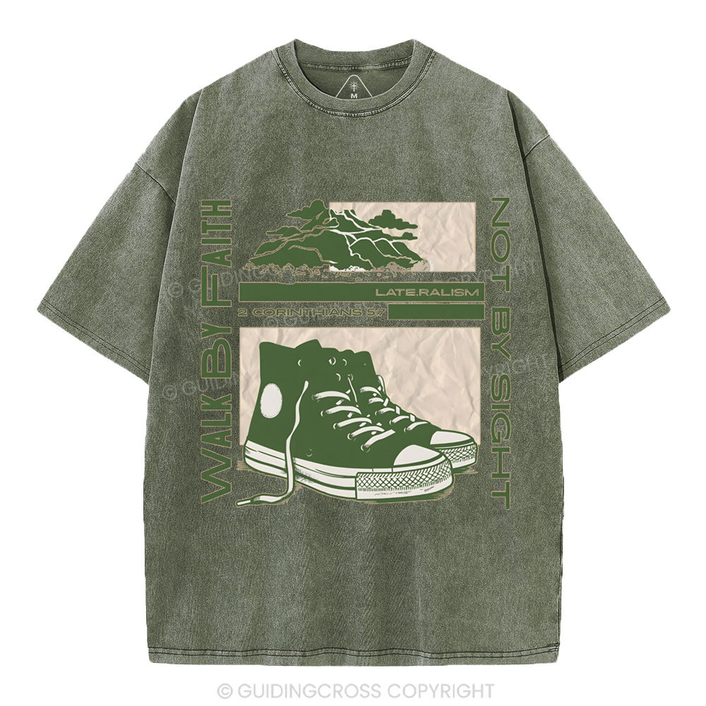 Walk By Faith Christian Washed T-Shirt
