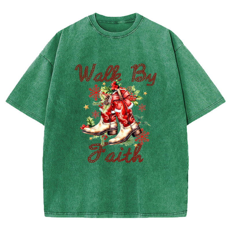 Walk By Faith Christian Washed T-Shirt