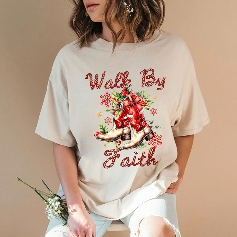 Walk By Faith Christian Washed T-Shirt