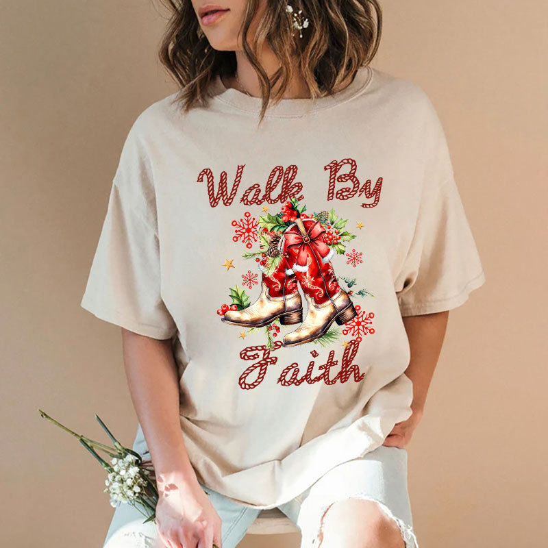 Walk By Faith Christian Washed T-Shirt