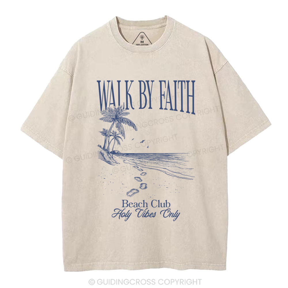 Walk By Faith Christian Washed T-Shirt