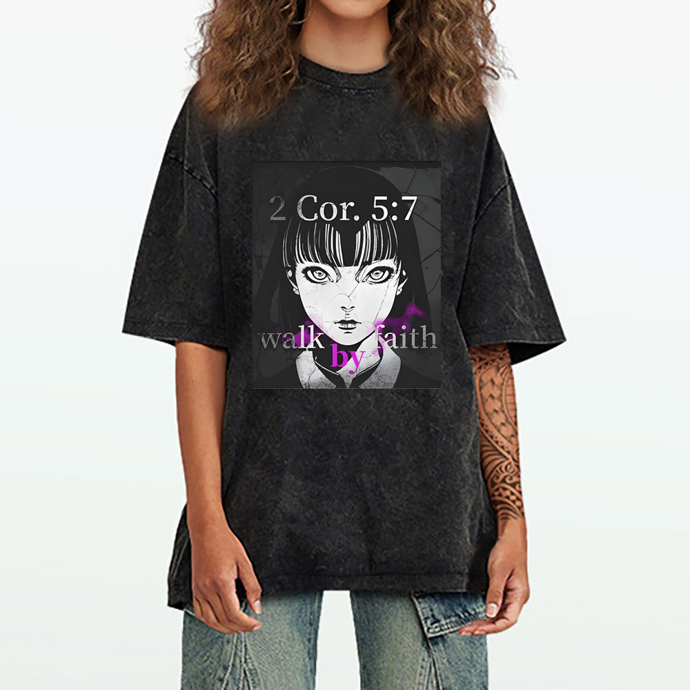 Walk By Faith Christian Washed T-Shirt