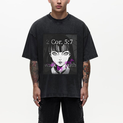 Walk By Faith Christian Washed T-Shirt