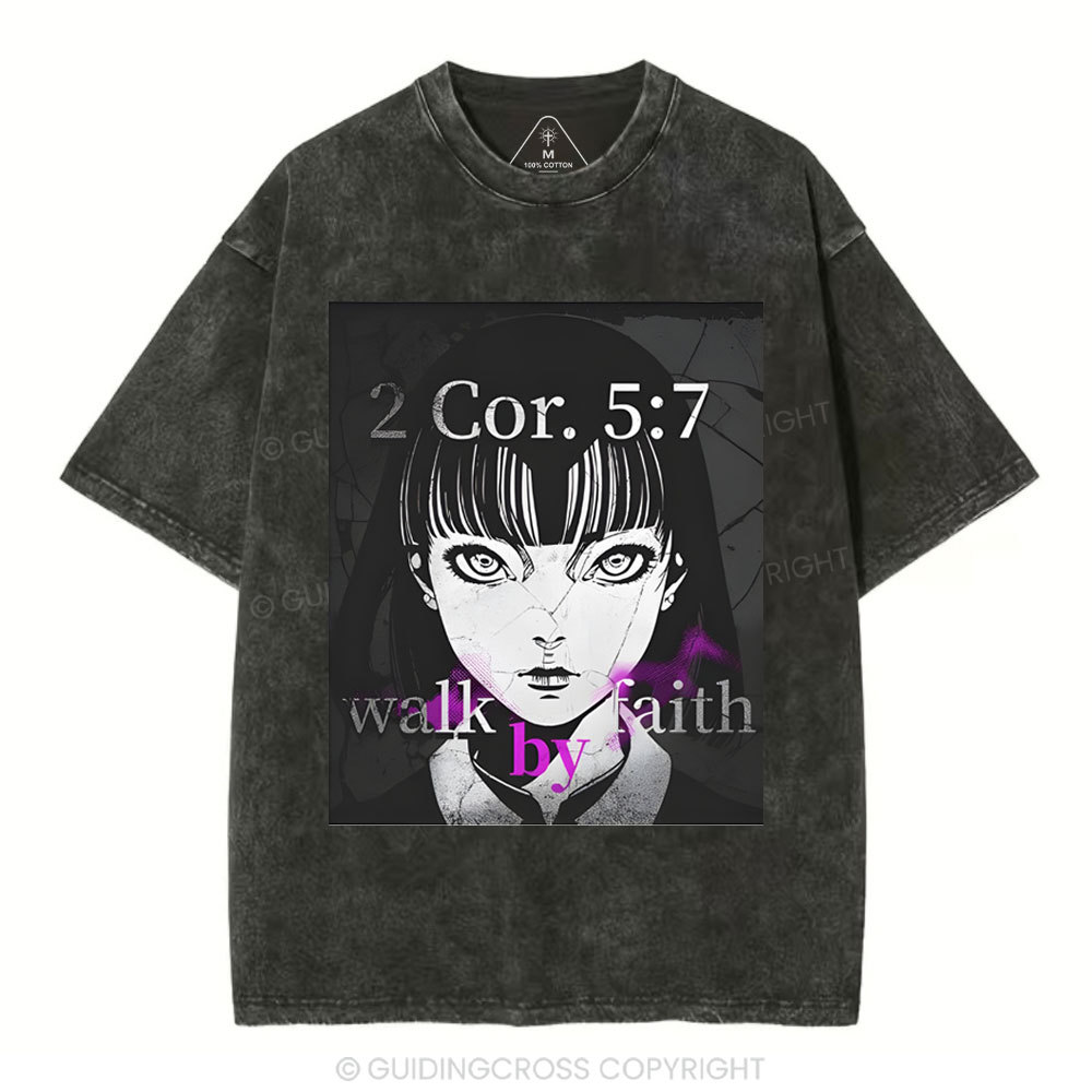 Walk By Faith Christian Washed T-Shirt