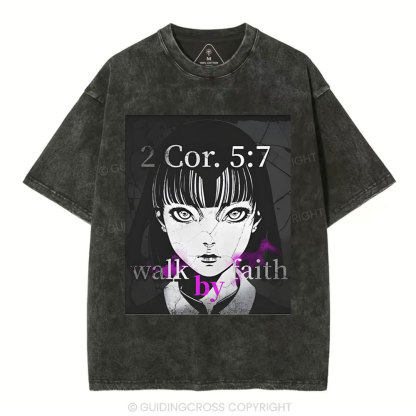 Walk By Faith Christian Washed T-Shirt