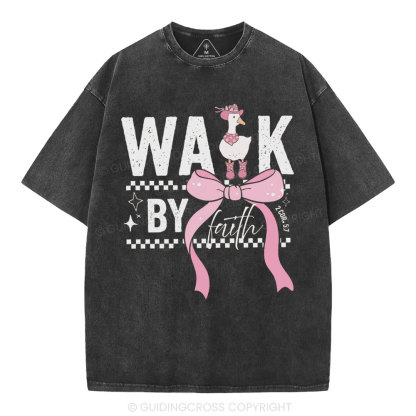 Walk By Faith Christian Washed T-Shirt